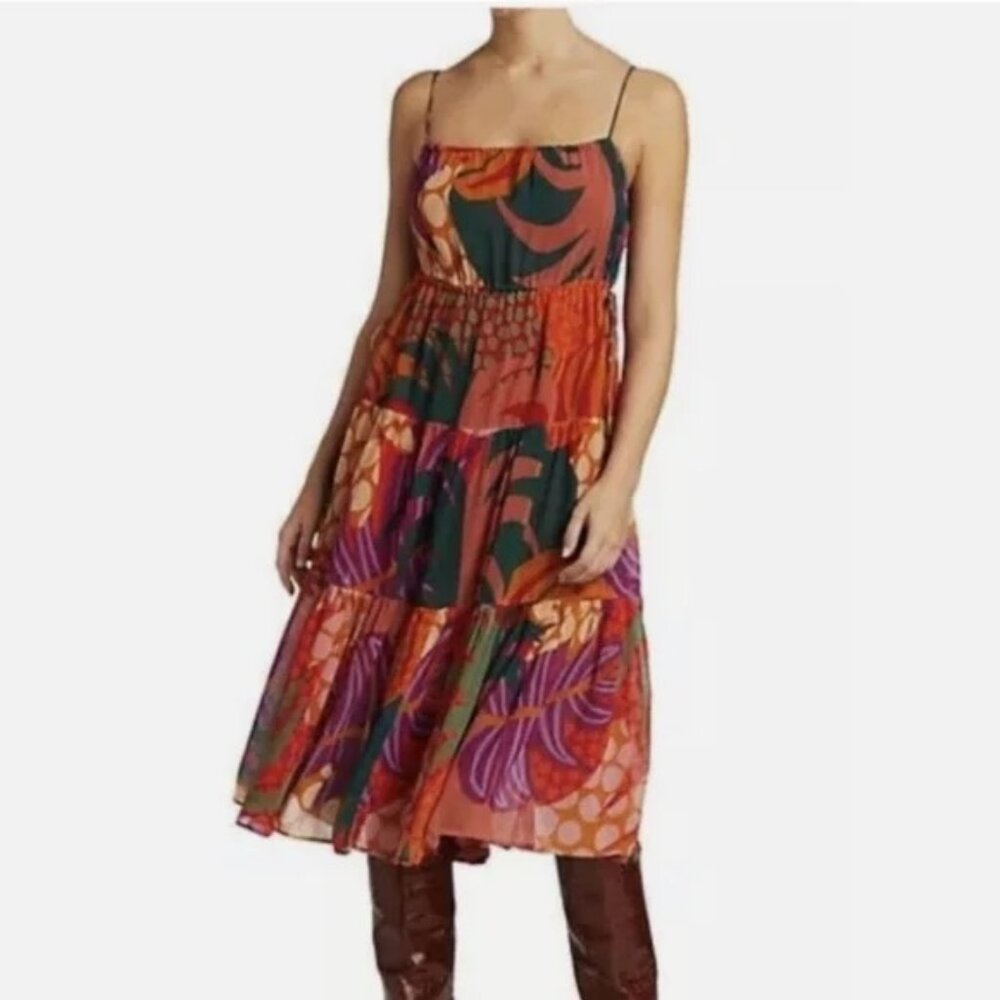 VGUC FARM Rio Graphic Jungle Midi Dress